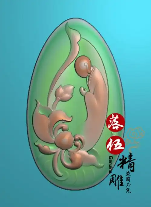 滴水莲花悟道佛花件7798浮雕玉雕jdp荷花挂件玉雕