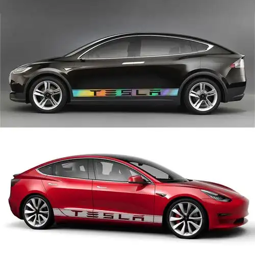 适用于特斯拉model 3 model s model x侧裙车贴汽车贴纸拉花a131