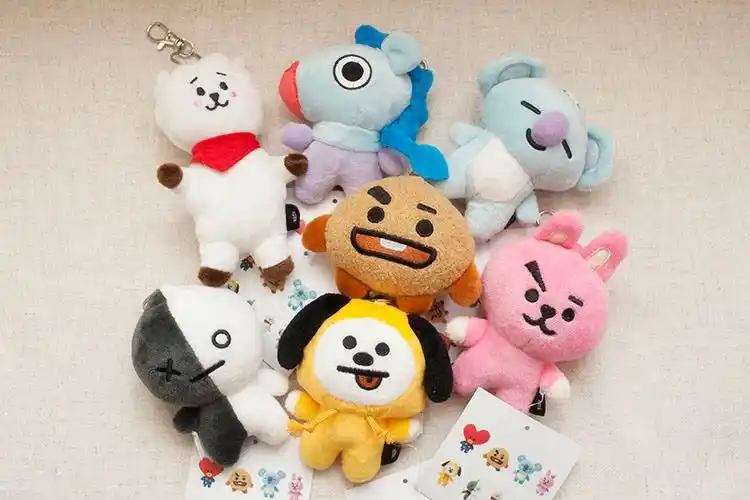 韩国bt21防弹少年团bts毛绒钥匙扣公仔玩偶挂件包包挂饰吊饰