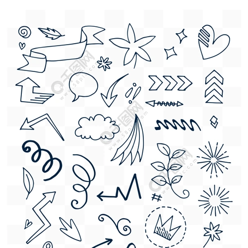 手绘几何形状背景点缀元素组合装饰图案素材 模板免费下载_ai格式_307