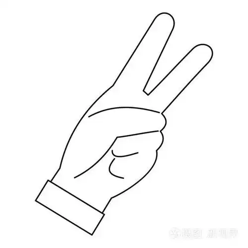 手用两个手指图标,大纲样式插画-正版商用图片0x79p5-摄图新视界