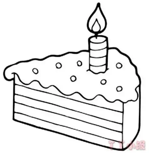 三角蛋糕简笔画步骤