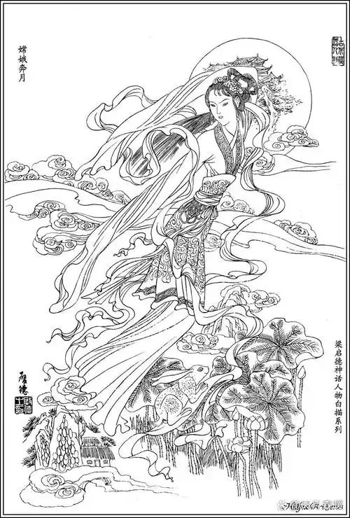 古风人物速写资料 神话篇 梁启德神话人物白描系列