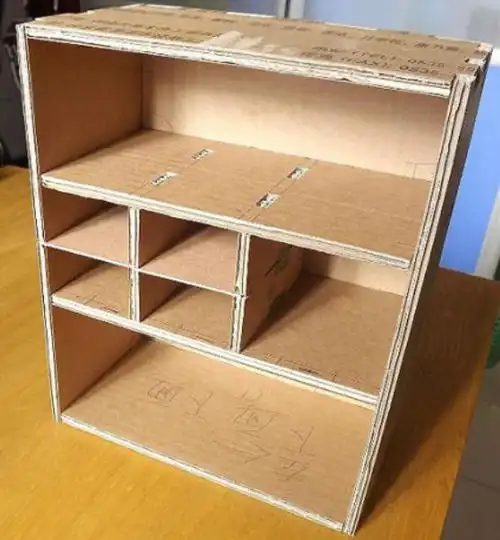 【废物利用手工制作】纸壳制作收纳柜的diy方法