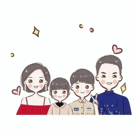 一家四口简笔画一家四口简笔画图片一儿一女