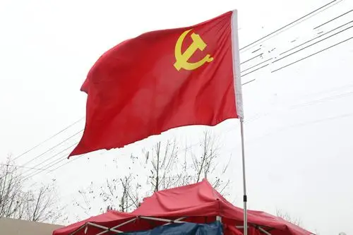 河南:淮河岸畔党旗飘飘众志成城战"疫"魔(组图)