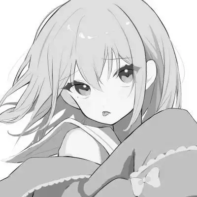 可爱超萌头像动漫女生黑白图片