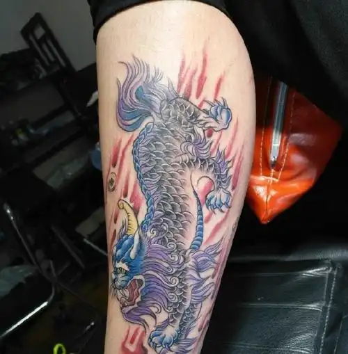 帅气的彩色貔貅纹身图案推荐