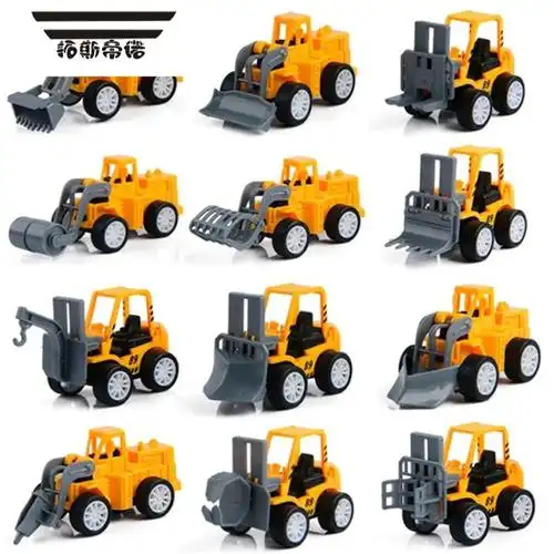 拓斯帝诺12款小型工程车玩具套装回力车宝宝汽车小男孩3岁儿童玩具