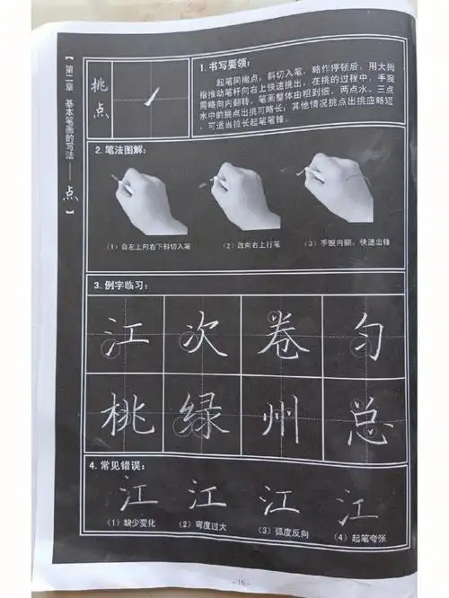 粉笔字自学练习d4挑点