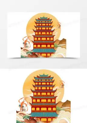 敦煌莫高窟图片简笔画彩色