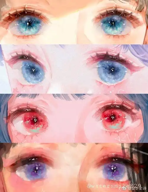韩国插画师手绘动漫女生眼睛设计插画图片欣赏