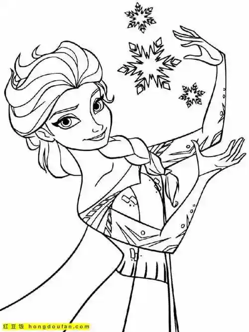 11张冰雪奇缘艾莎公主和安娜公主卡通涂色图片免费下载