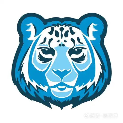 雪豹徽标吉祥物.雪豹头孤立的矢量图