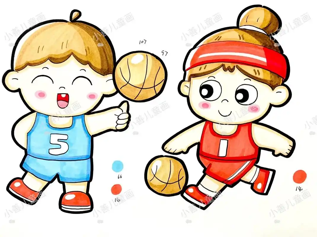 【幼教绘画】儿童人物画线稿77彩图.