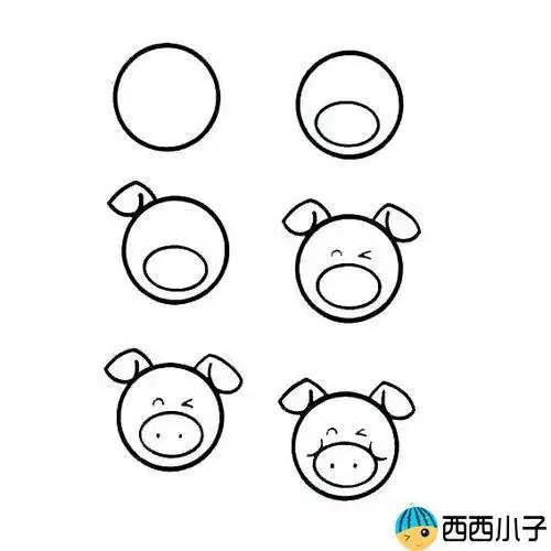 猪头简笔画猪头简笔画简单可爱