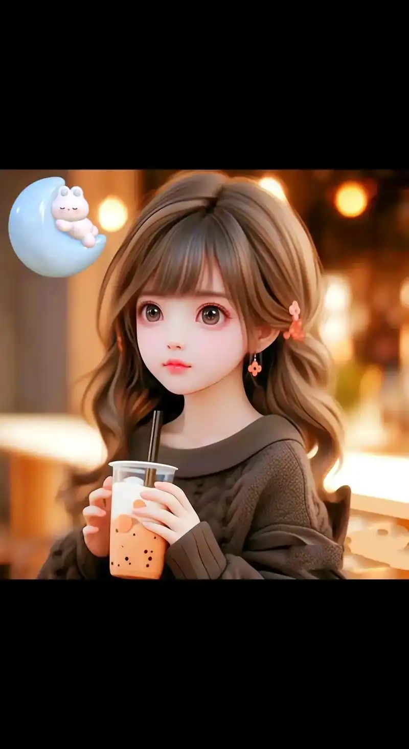可爱萌女孩喝奶茶头像,你更喜欢哪一个? - 抖音
