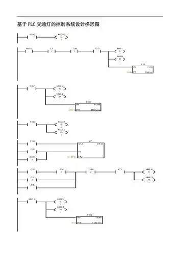 plc交通灯梯形图