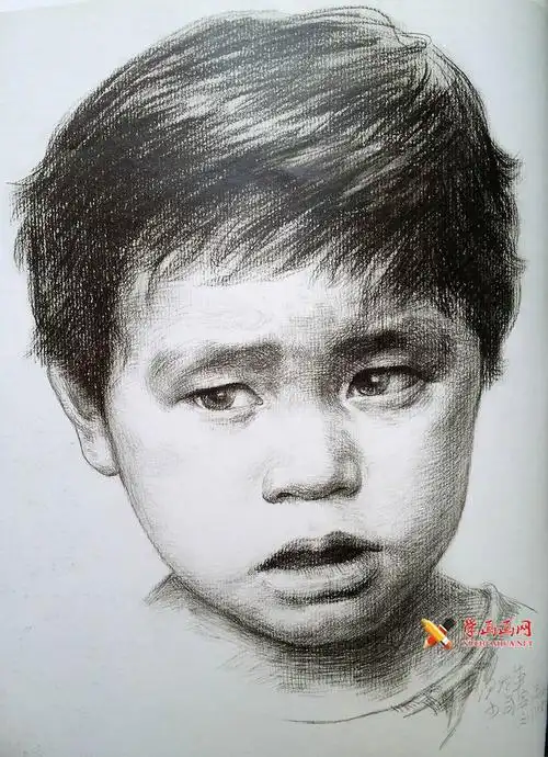 素描图片2幅刘晓东素描头像少年儿童高清临摹图