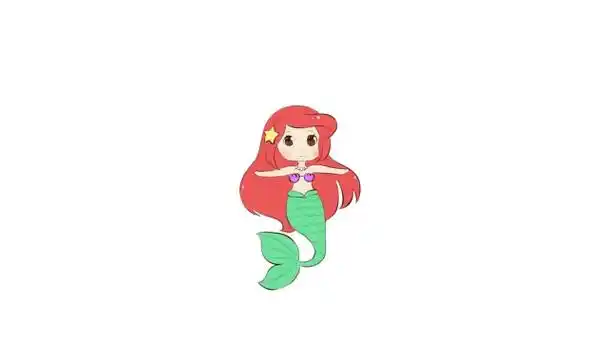 爱丽儿简笔画彩色 爱丽儿公主简笔画图片-图片大观-奇异网