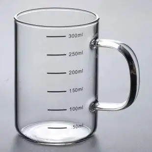 带刻度微波炉量水杯透明刻度杯 家用耐热玻璃量杯儿童牛奶杯 - 女性