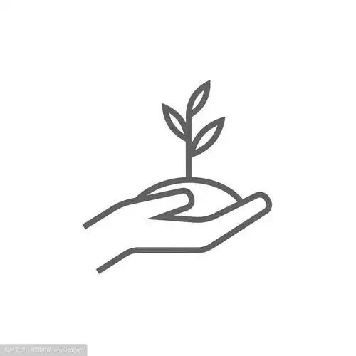 手捧秧苗在土线图标