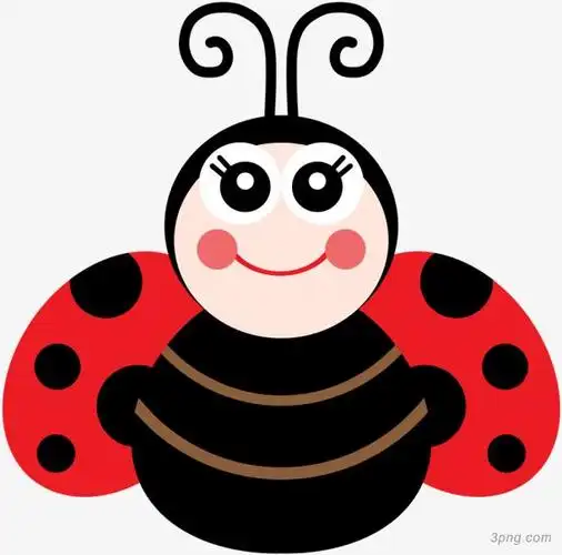 卡通红色甲壳虫png素材透明免抠图片-卡通手绘