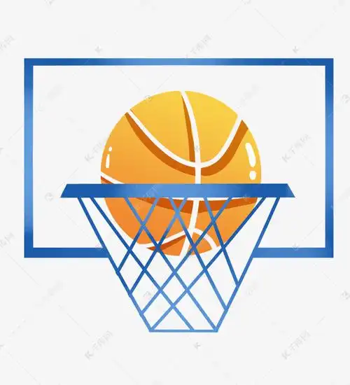 进框的篮球卡通插画