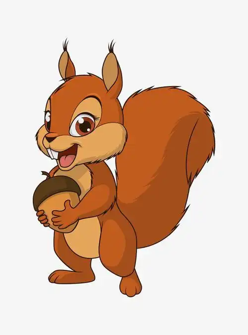 小松鼠简笔画彩色卡通简笔画图片大全美丽的小松鼠松鼠吃榛子简笔画