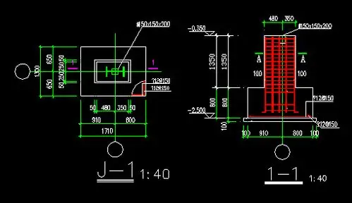 钢结构基础柱,中间带洞怎么画