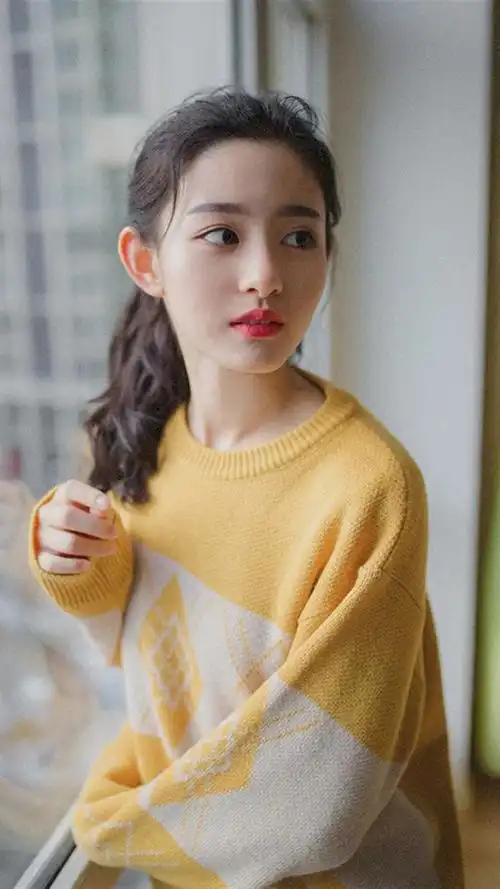 马尾辫美少女清纯写真手机壁纸