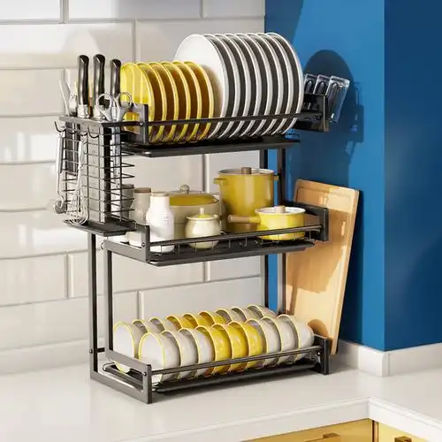 厨房置物架碗碟架家用碗盘收纳架北欧多功能放碗筷餐具碗架沥水架