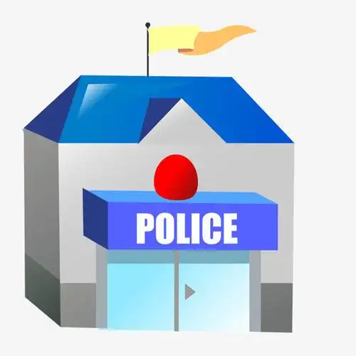 卡通警察局设计矢量图