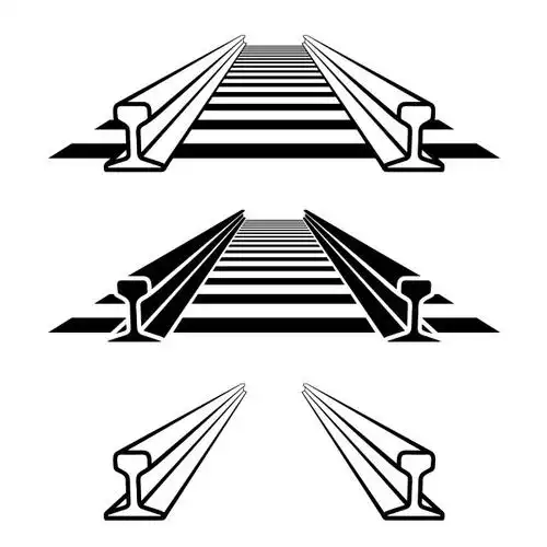 钢轨轨道轮廓符号向量图片