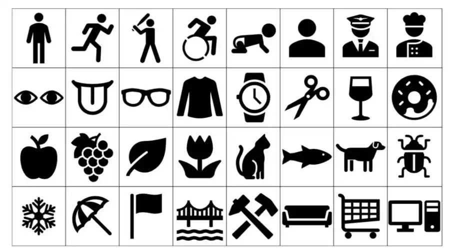 图标不仅仅是图像的二值化,同时还对原始图像进行了有效地抽象和简化