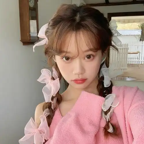 网纱蝴蝶结发夹双马尾编发丝带长款粉色蕾丝发带女绑发飘带超仙气