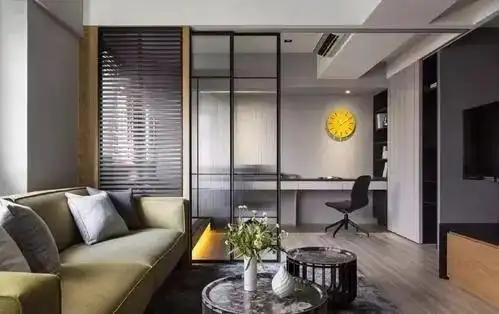 客厅玻璃隔断效果图 装修设计图