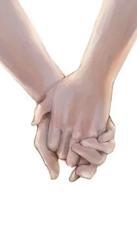 求一张图片是动漫的只有手,他们的动作是十指紧扣的动作