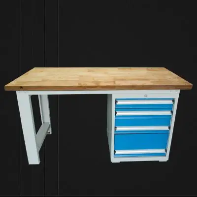 钳工工作台 维修台定做四抽地柜实木铣床工作桌重型工作台操作台