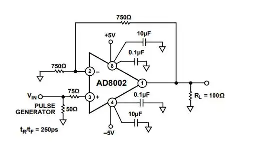 ad8002是一款双通道,低功耗,高速放大器设计电源