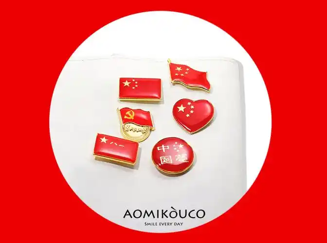 中国勋章为人民服务五星红旗胸章别针纪念胸针金属徽章共青团徽章别针