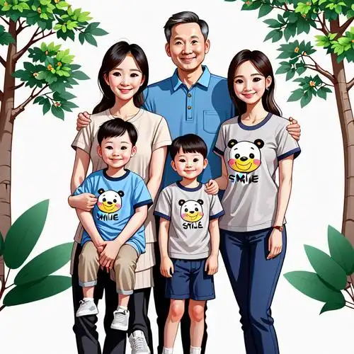 亲子头像|一家六口外出购物的美好时光