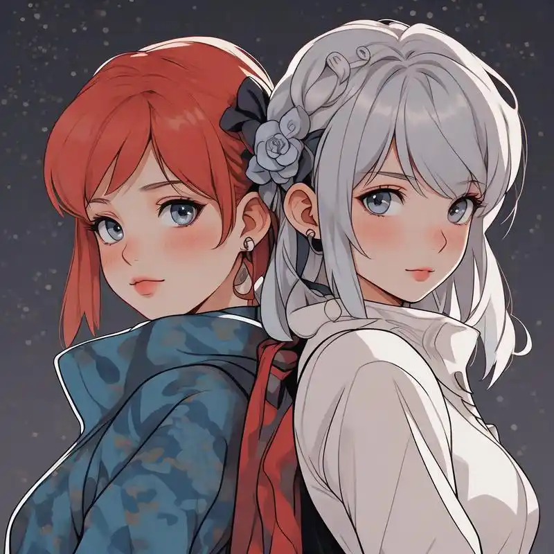 9569♀15两姐妹的卡通萌头像96