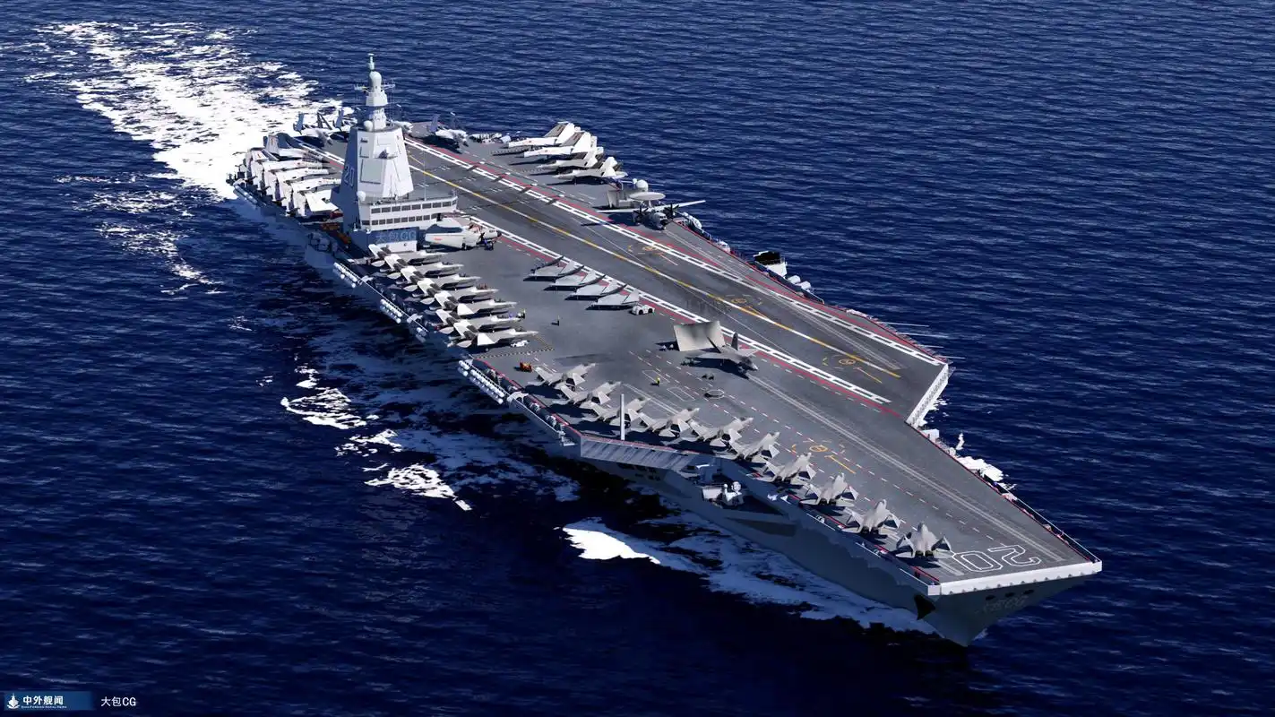 网友基于实物模型制作的中国首艘核动力航母cg图,看上去同福特号有