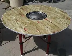 东北路边户外木炭烧烤炉小泥炉地桌韩式烧烤炉具泥炉子烤肉烤网果达