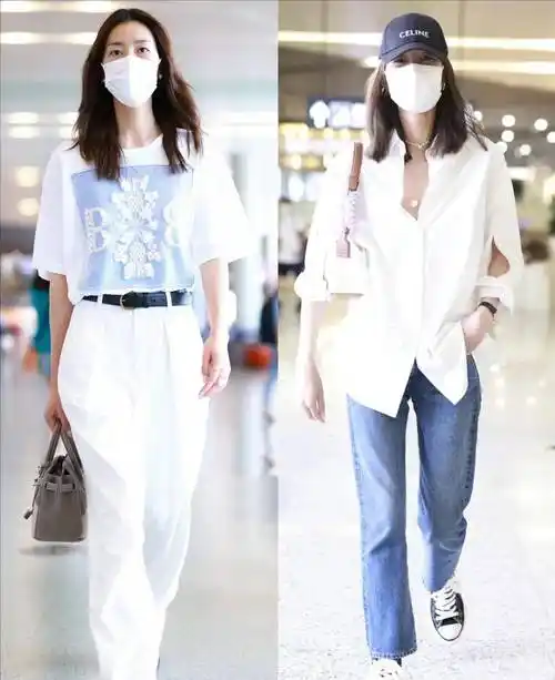 除了刘雯本身的身高和体型之外,他之所以能把大家都有的基础款穿得不