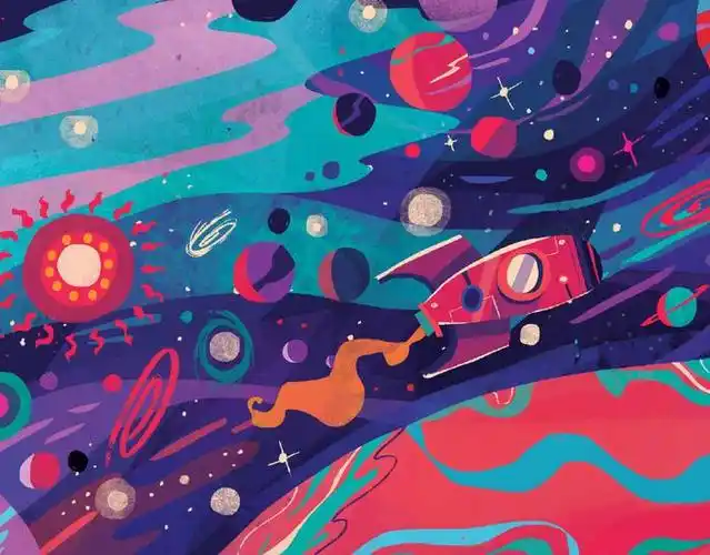 印度插画师 chaaya prabhat 绘画作品,强烈的色彩对比,画面丰富!