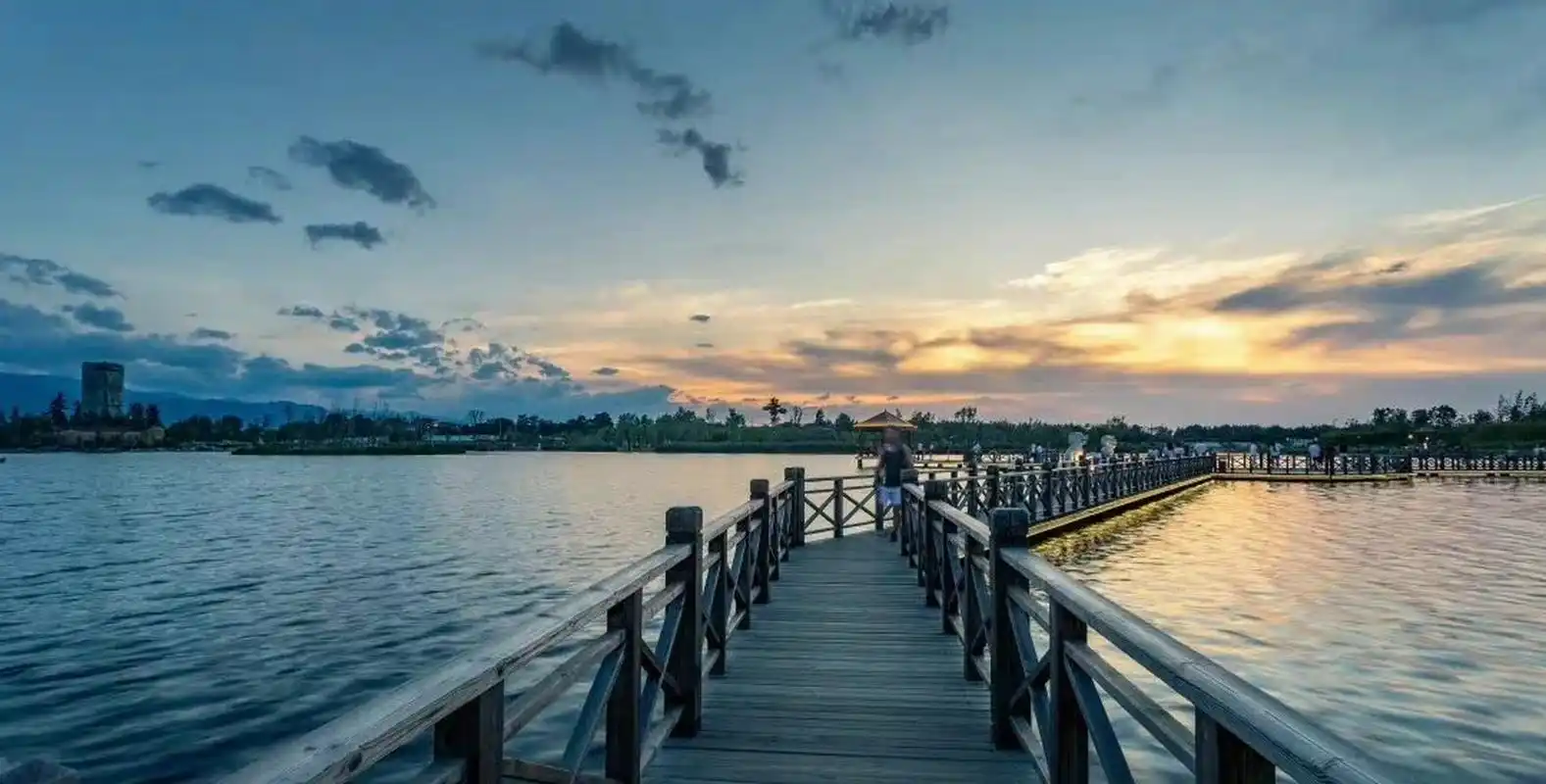 盛夏生气旺盛,渼陂湖微风习习间,绿波荡