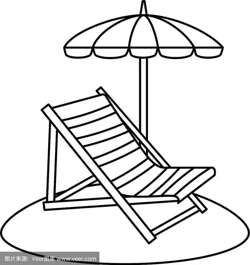带伞的沙滩椅