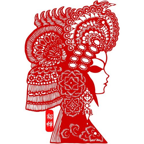 剪纸图样高清电子版古代戏曲美女素材人物人物画剪纸